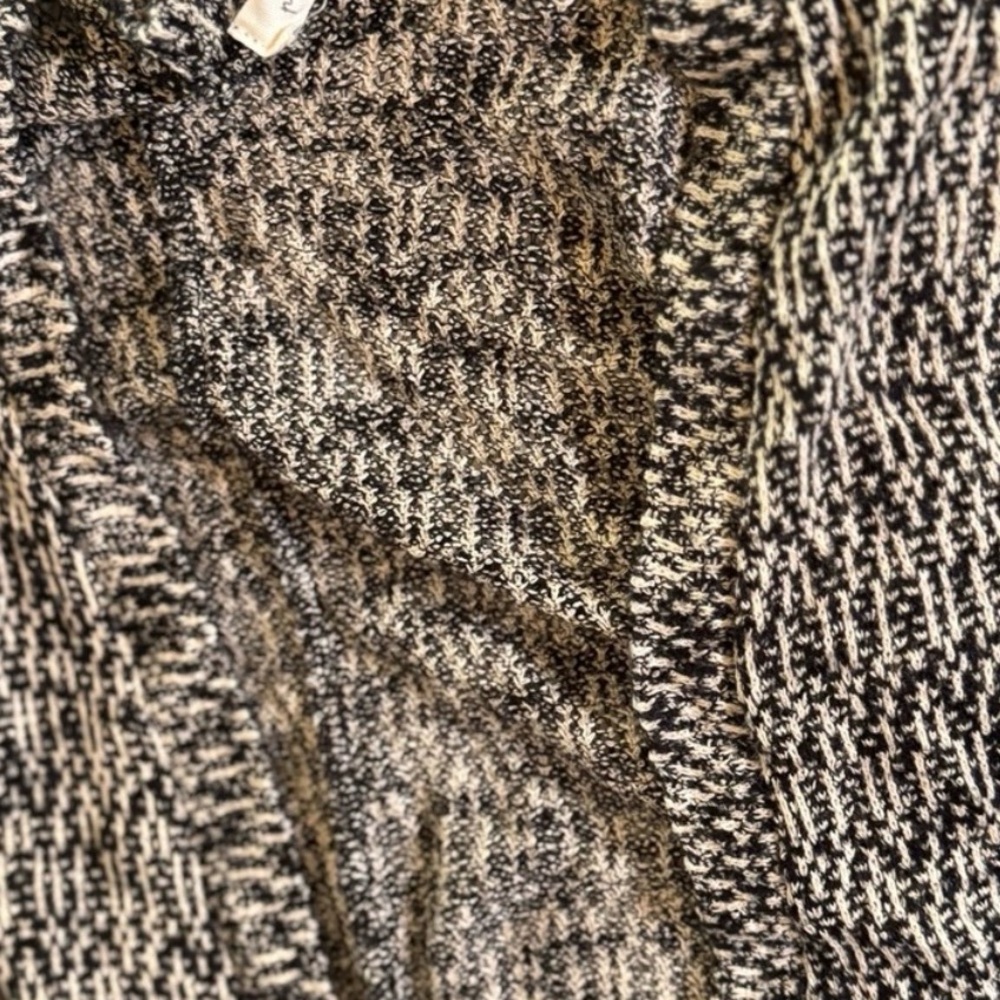 Women’s Sweater Shawl - Black and White - M/L Woman’s Open Cardigan